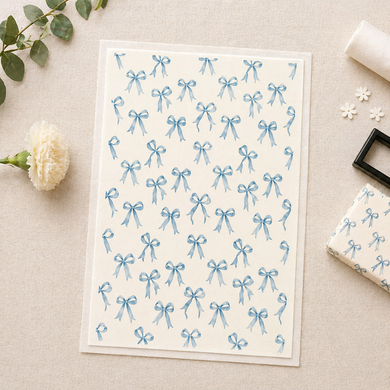 Feuille de transfert noeuds bleus pour pâte polymère  – 7,5 x 12 cm – création bijoux DIY. TF75