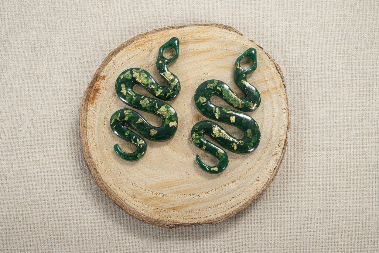 Pampilles Serpent vert et or