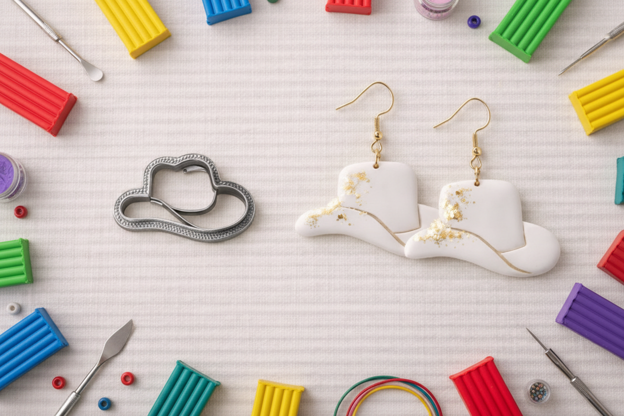 Emporte-pièce Chapeau Cowboy – 15 à 40 mm au choix – Découpe bijoux pâte polymère – Fabriqué en France - EP-109