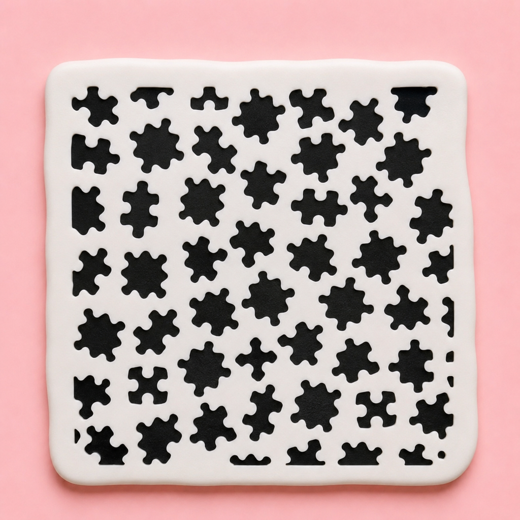 Stencil motif puzzle pour pâte polymère – Pochoir texture puzzle – ST-13