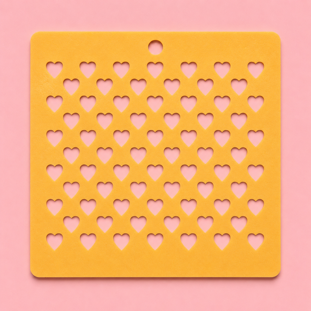 Stencil motif cœurs pour pâte polymère – Pochoir texture cœurs – ST-09