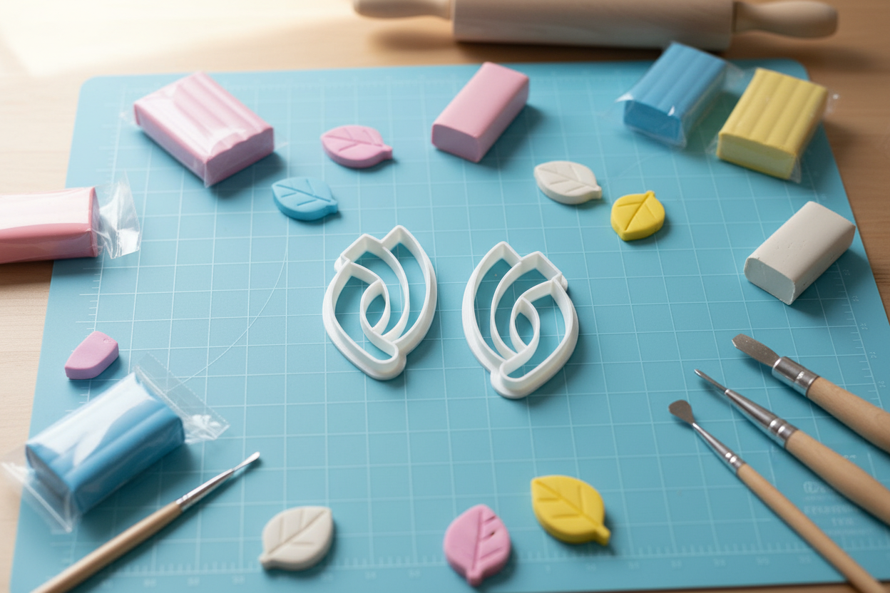 Lot de 2 emporte-pièces pour boucles d’oreilles – Formes organiques ajourées gauche droite – DIY argile polymère. EP-40