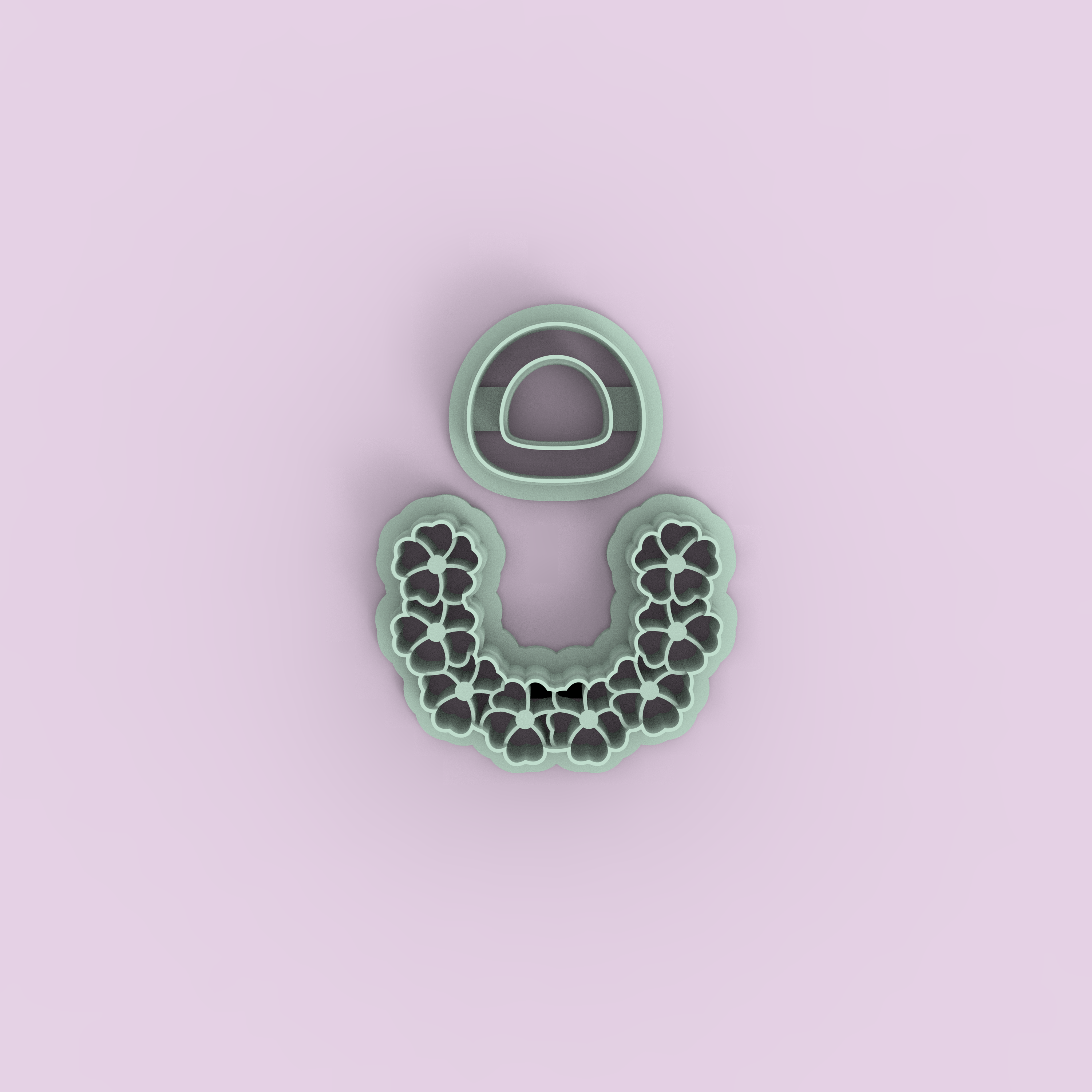 Emporte-pièces demi-lune fleur ajourée – lot de 2 cutters pâte polymère – bijoux DIY pampilles – 30 à 45 mm – EP-194 – fabriqué en France