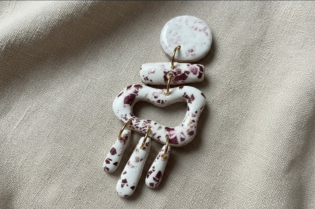 Lot de 2 emporte-pièces pour boucles d’oreilles – Forme graphique ajourée – DIY argile polymère