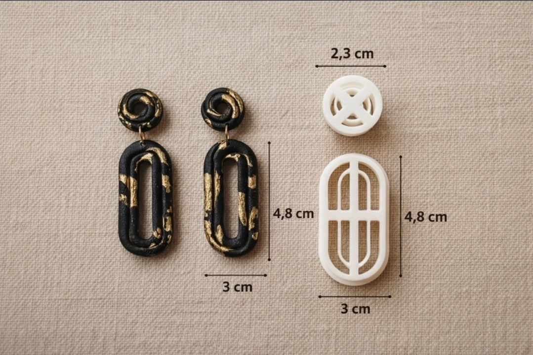 Emporte-pièces pour bijoux – DIY boucles d’oreilles – Formes ovales et rondes ajourées – Lot de 2