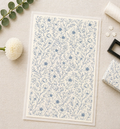 Feuille de transfert fleur bleue pour pâte polymère  – 7,5 x 12 cm – création bijoux DIY. TF81