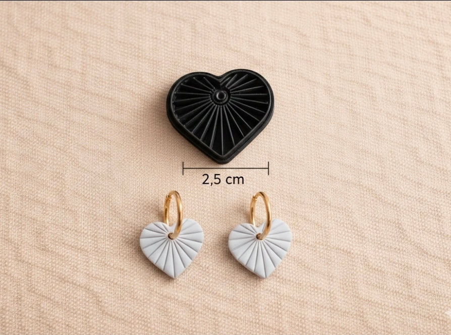 Emporte-pièce bijoux cœur texturé 2,5 cm – DIY boucles d’oreilles