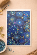 Feuille de transfert motif feux d’artifice colorés – design festif pour pâte polymère bijoux DIY. TF41