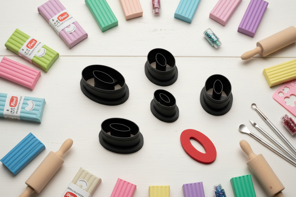 Emporte-pièce ovale ajouré 20 à 40 mm – Découpe bijoux pâte polymère – Forme moderne et élégante DIY