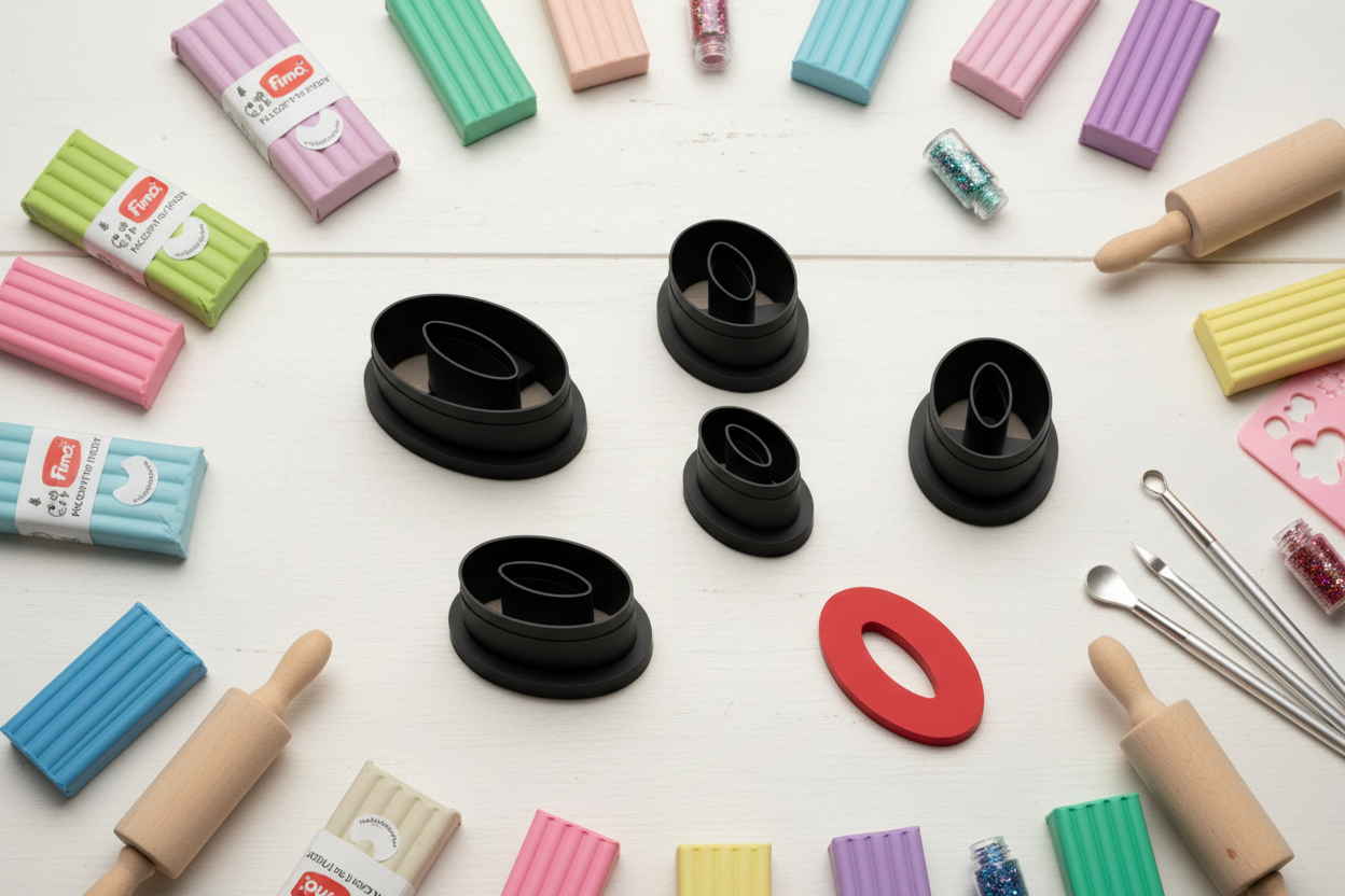Emporte-pièce ovale ajouré 20 à 40 mm – Découpe bijoux pâte polymère – Forme moderne et élégante DIY