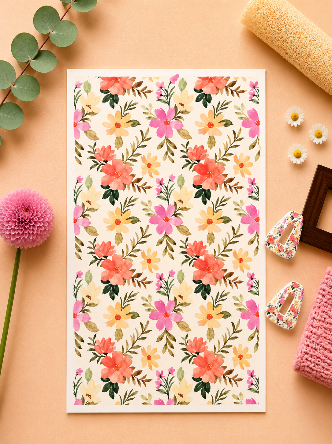 Feuille de transfert pour pâte polymère  – 7,5 x 12 cm – création bijoux DIY. TF148