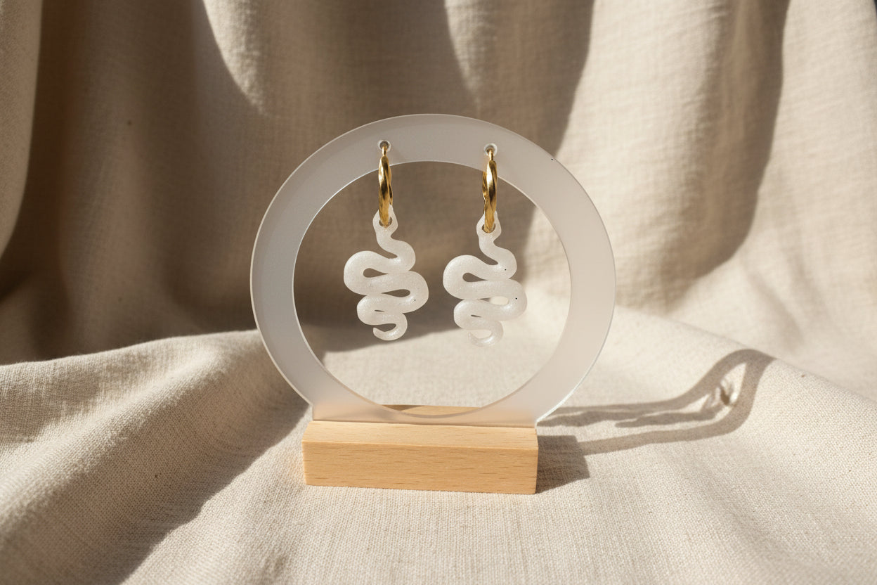 Pampilles Serpent Blanc Pailleté