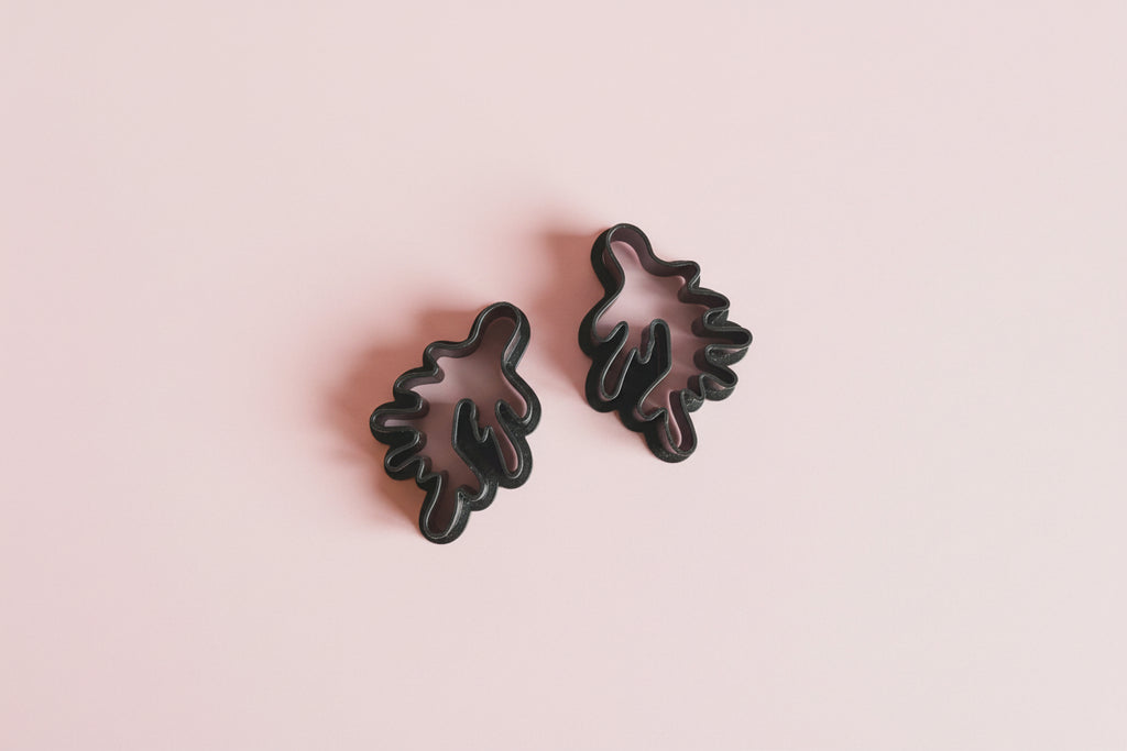 Emporte-pièces bijoux feuille organique – lot de 2 gauche et droite – 3,8 cm – DIY. EP-94