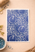 Feuille de transfert motif grenades bleues – décor pour pâte polymère et bijoux DIY. TF53