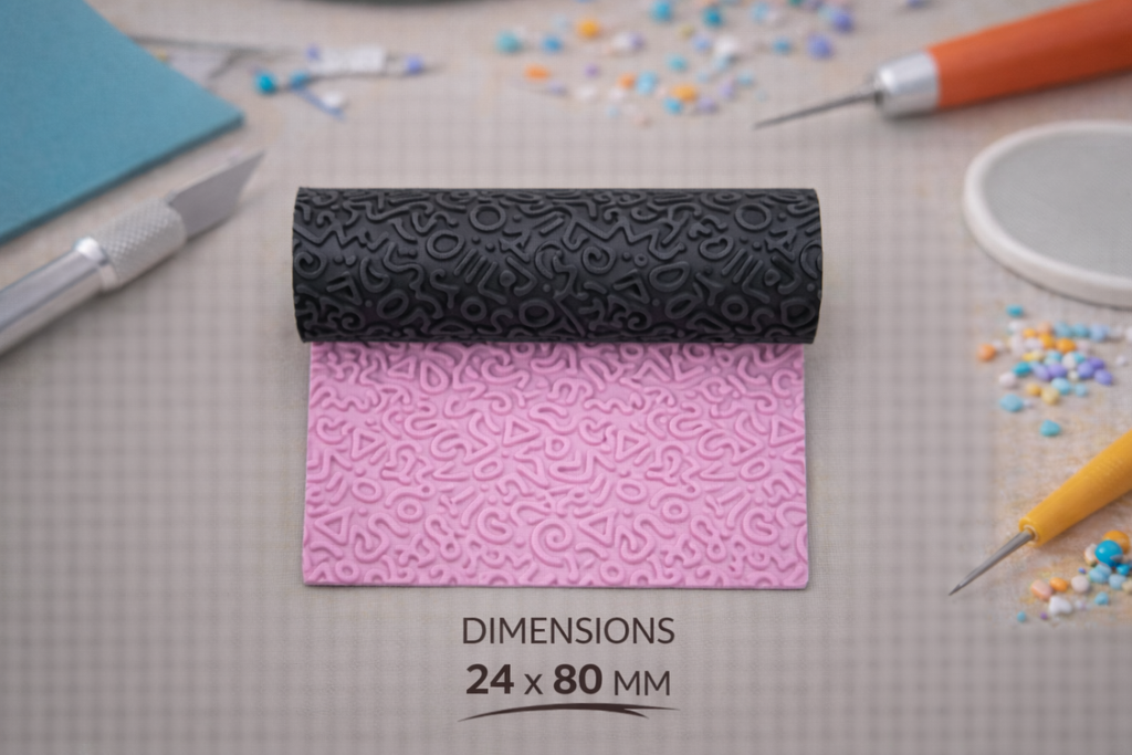 Rouleau texture pâte polymère – motif Funky Pattern – rouleau texturé bijoux DIY – 24 x 80 mm – fabriqué en France