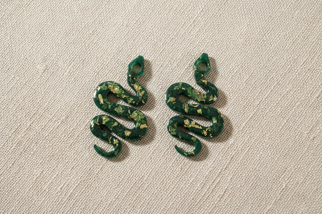 Pampilles Serpent vert et or