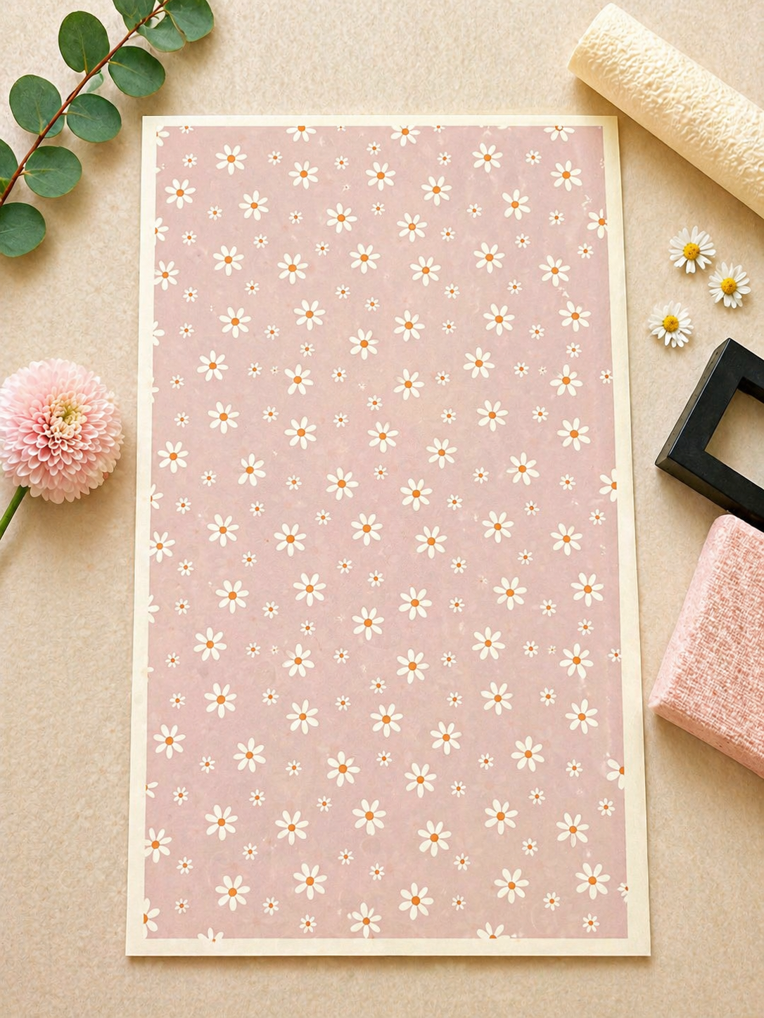Feuille de transfert fleurs pour pâte polymère  – 7,5 x 12 cm – création bijoux DIY. TF107