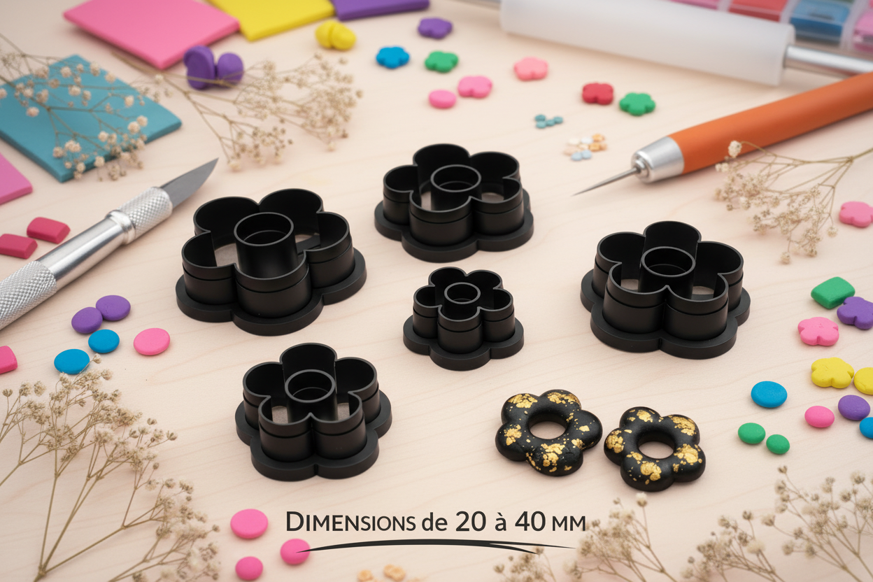 Emporte-pièce fleur – 5 tailles disponibles de 20 à 40 mm – bijoux DIY Idéal pampilles. EP-34
