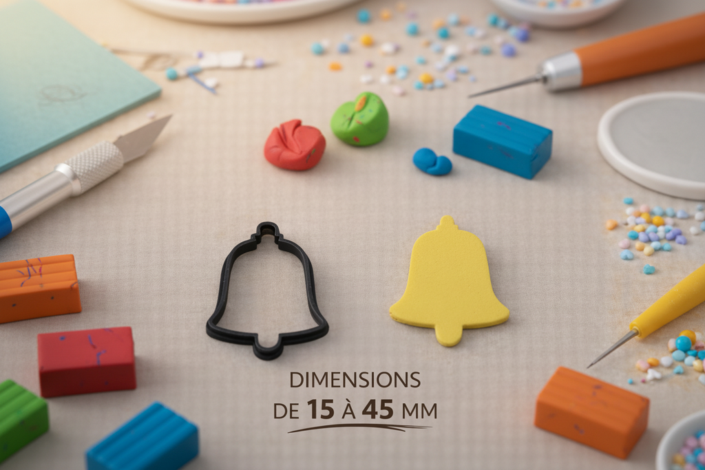 Emporte-pièce cloche – bijoux pâte polymère – cutter boucles d’oreilles DIY – forme cloche décorative – 15 à 45 mm – fabriqué en France. EP-136