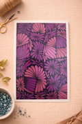 Feuille de transfert fleurs roses et violettes – décor pour pâte polymère et bijoux DIY. TF49