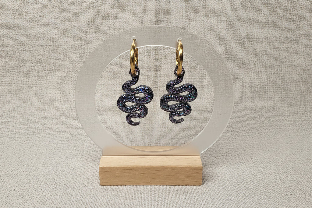 Pampilles Serpent Noir Pailleté Multicolore