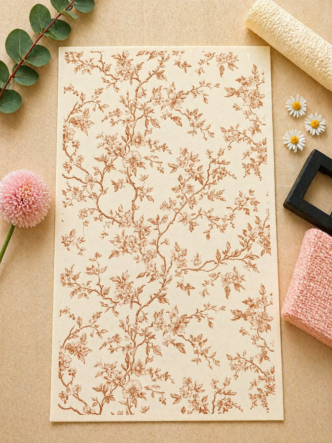 Feuille de transfert pour pâte polymère  – 7,5 x 12 cm – création bijoux DIY. TF117