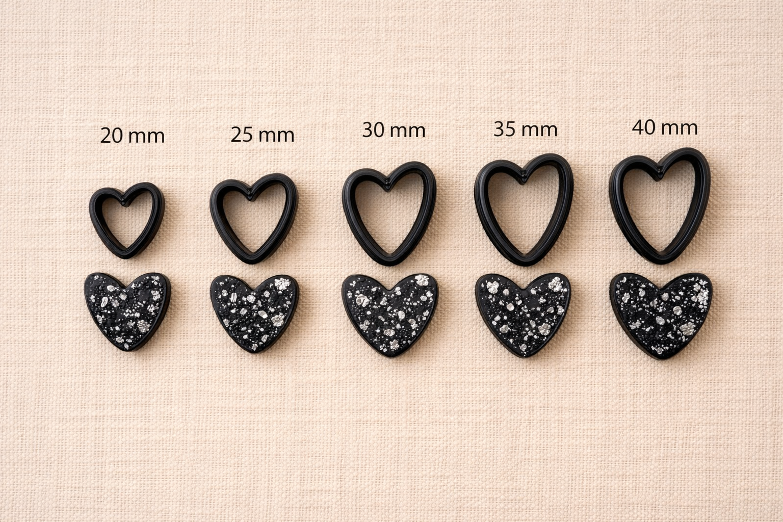 Emporte-pièce pour bijoux – DIY boucles d’oreilles – Forme cœur – 5 tailles