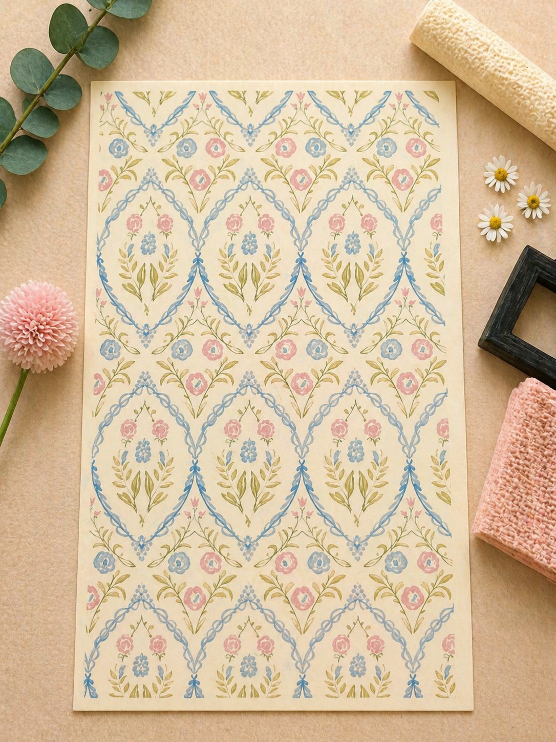 Feuille de transfert pour pâte polymère  – 7,5 x 12 cm – création bijoux DIY. TF119