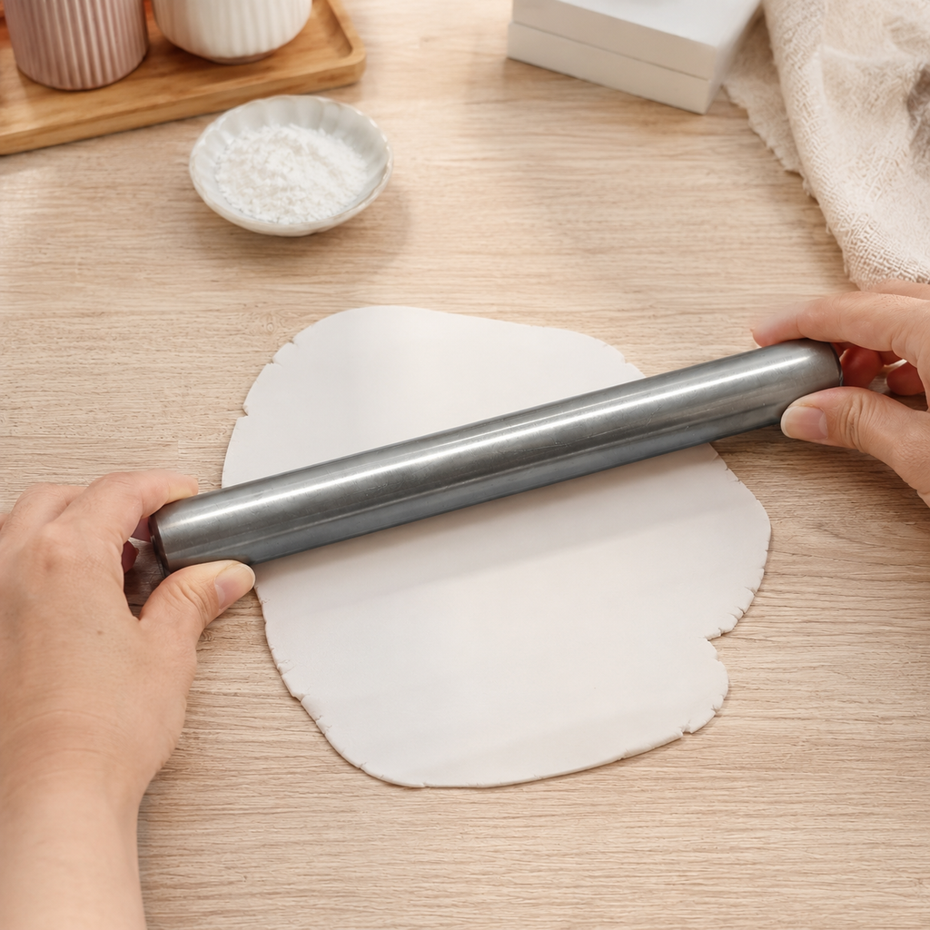 Rouleau en aluminium 20 cm – Idéal pour la pâte polymère, Fimo, argile et loisirs créatifs