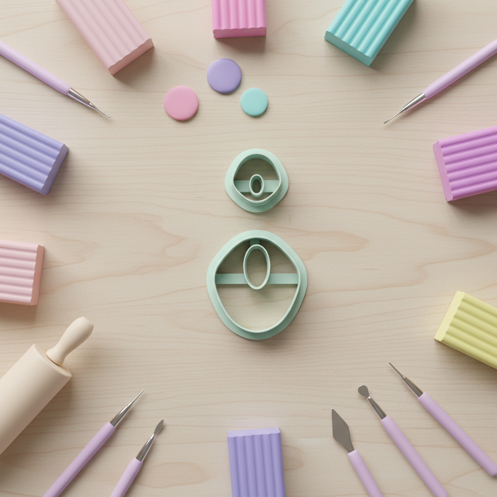 Emporte-pièces ovales minimalistes – lot de 2 cutters pâte polymère – bijoux DIY pampilles – 40 à 55 mm – EP-197 – fabriqué en France
