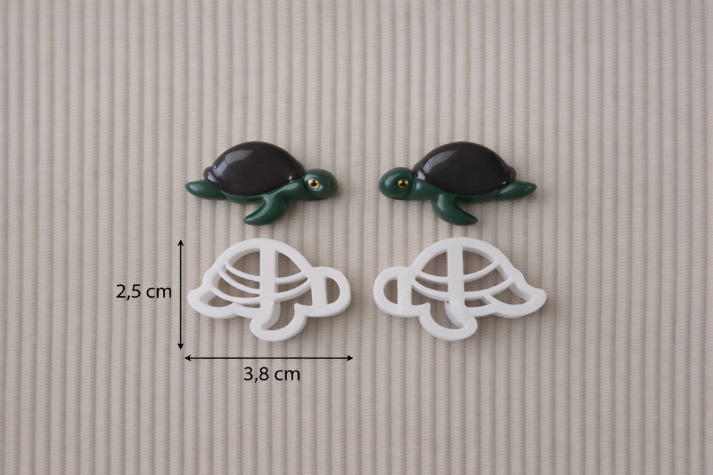 Emporte-pièces pour boucles d’oreilles – DIY bijoux – Tortue graphique ajourée – Lot de 2