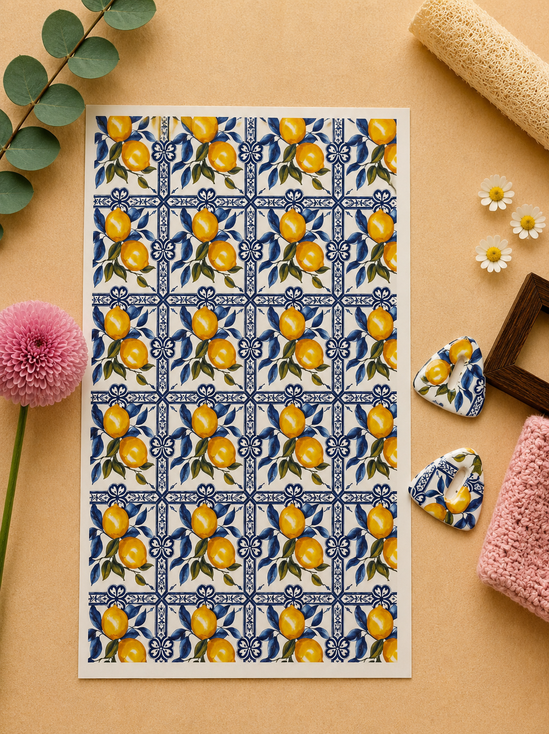 Feuille de transfert pour pâte polymère  – 10 x 14 cm – création bijoux DIY. TF137