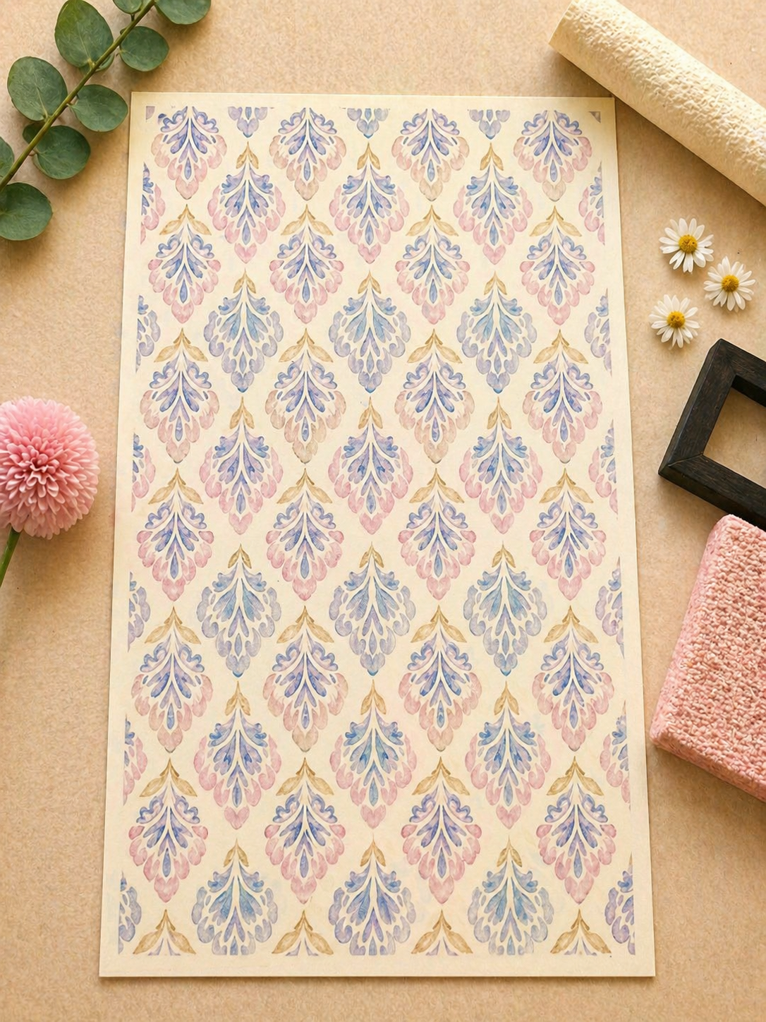 Feuille de transfert pour pâte polymère  – 7,5 x 12 cm – création bijoux DIY. TF120