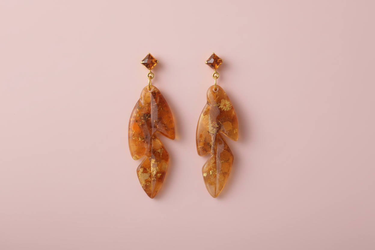 Emporte-pièce pour bijoux – DIY boucles d’oreilles – Forme feuille nervurée – 4 cm. EP-05
