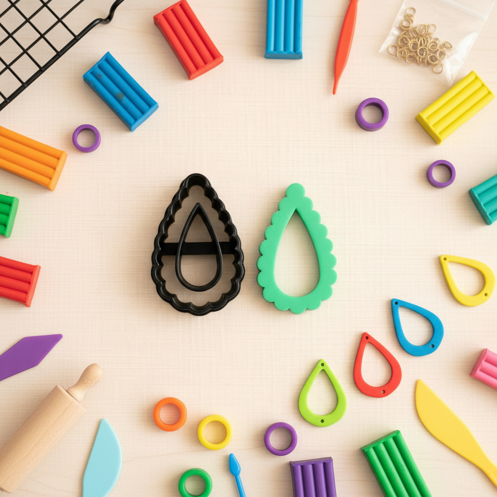 Emporte-pièce goutte texturée pour bijoux DIY – 4 tailles disponibles 35 à 50 mm EP-225