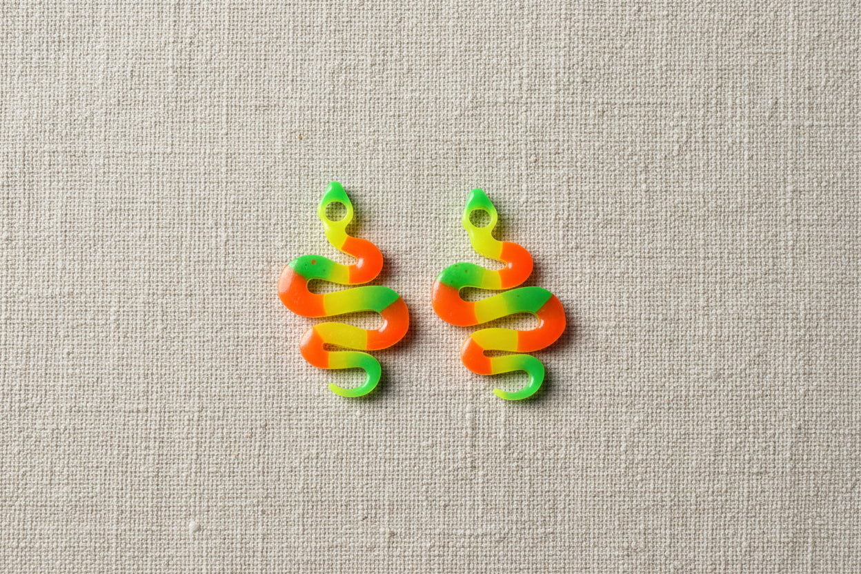 Pampilles Serpent Fluo Vert & Orange