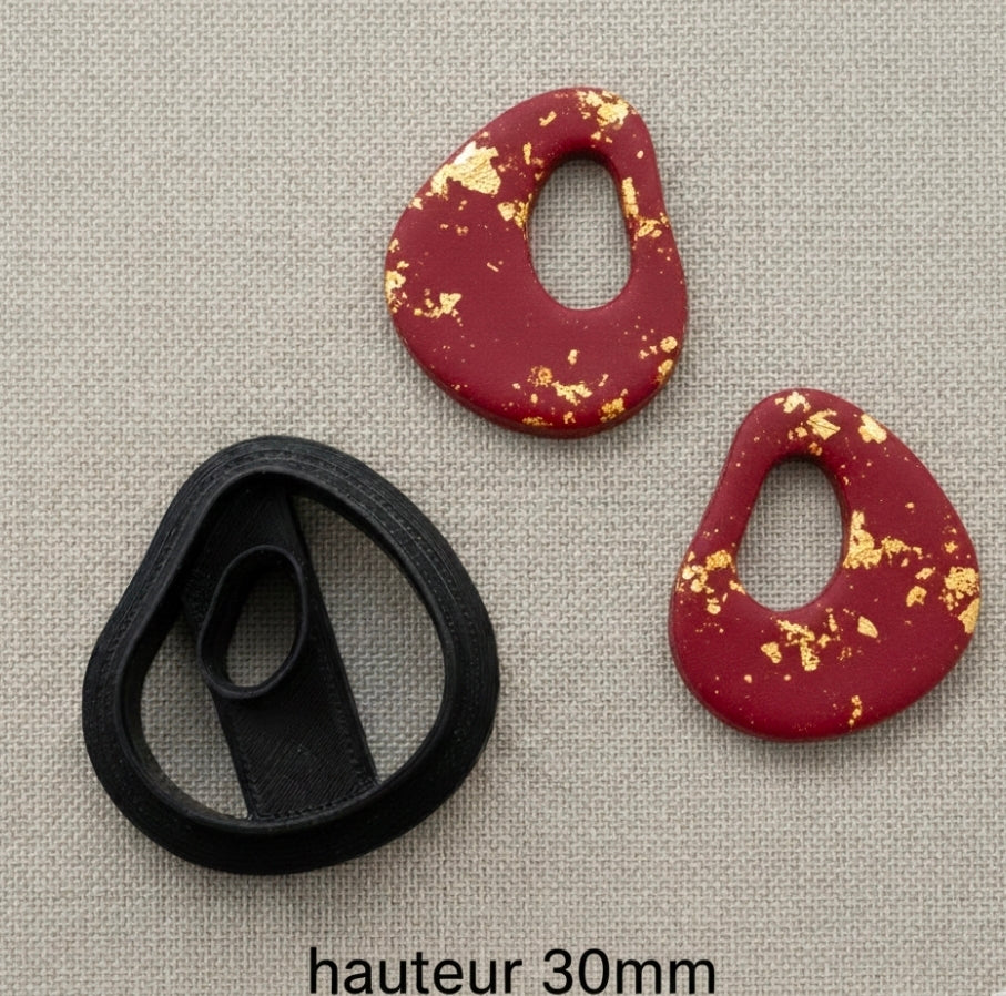 Emporte-pièce forme organique ajourée – 25 mm ou 30 mm – outil de découpe loisirs créatifs