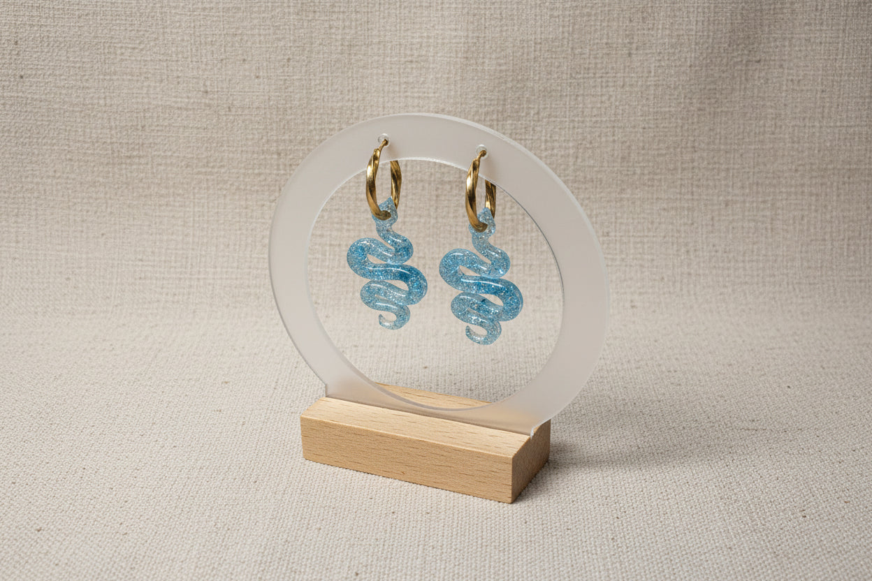 Pampilles Serpent Bleu Pailleté