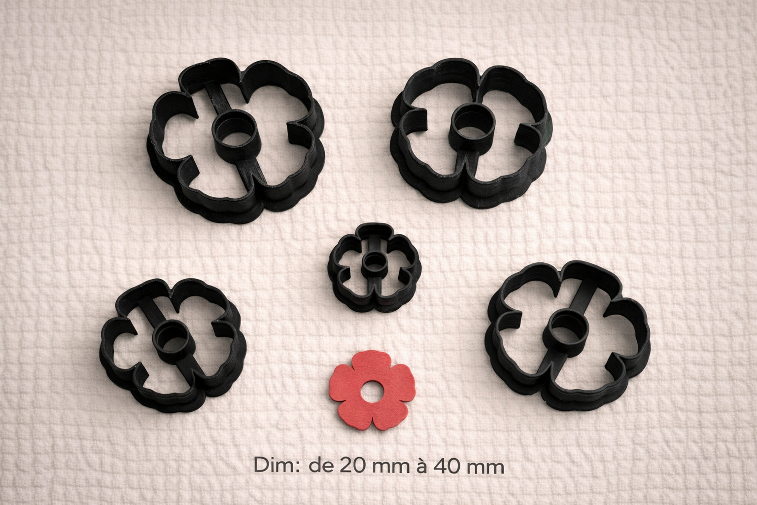 Emporte-pièce pour bijoux – DIY boucles d’oreilles – Fleur ajourée avec trou central – 5 tailles