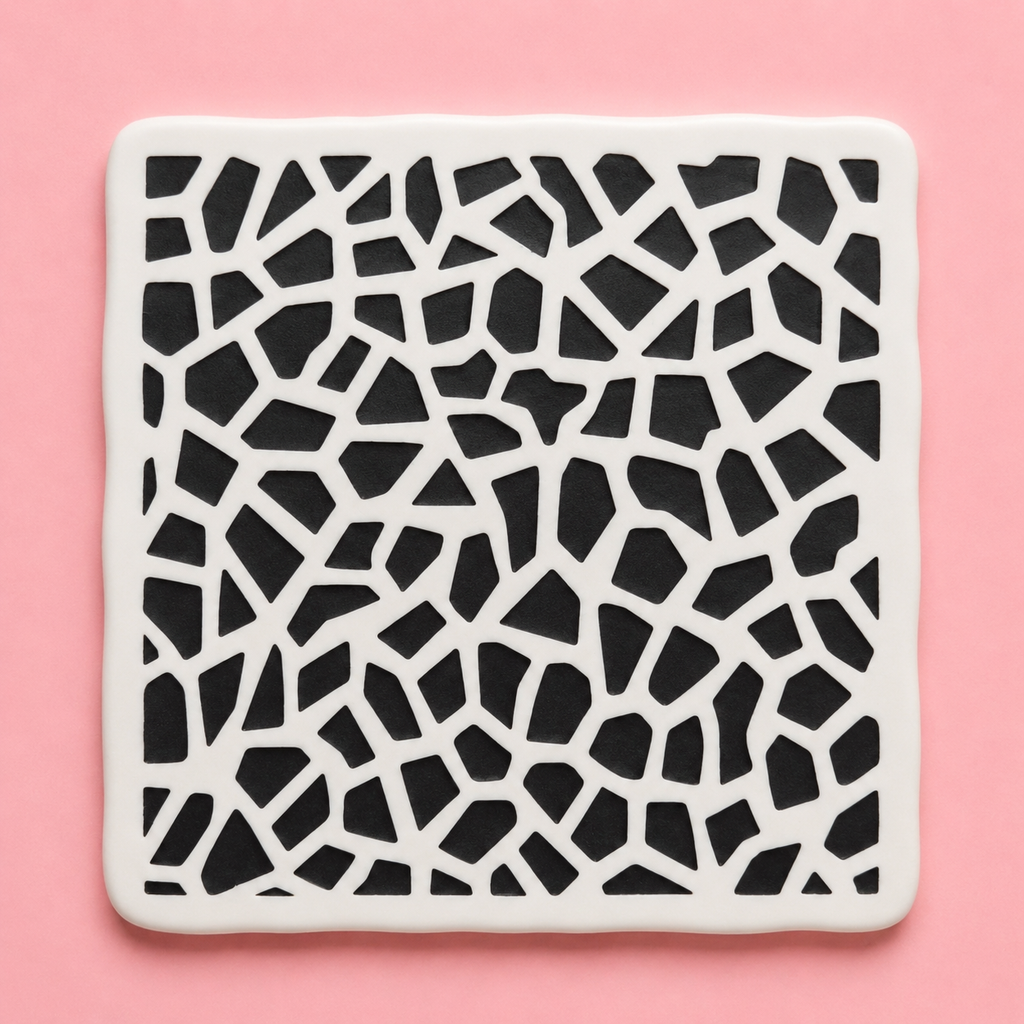 Stencil effet pierre naturelle pour pâte polymère – Pochoir texture minérale – ST-14
