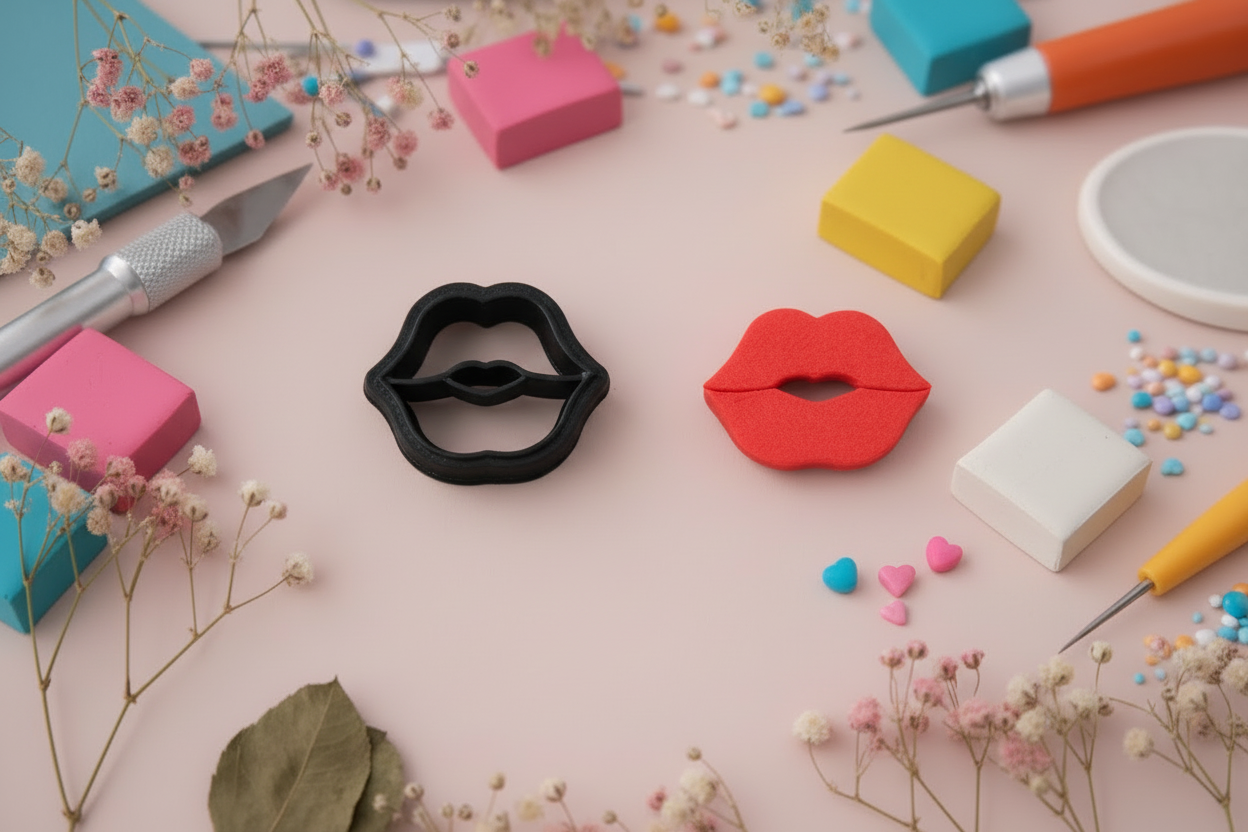 Emporte-pièce bijoux pâte polymère lèvres – outil DIY boucles d’oreilles – 20 à 40 mm – fabriqué en France. EP-118