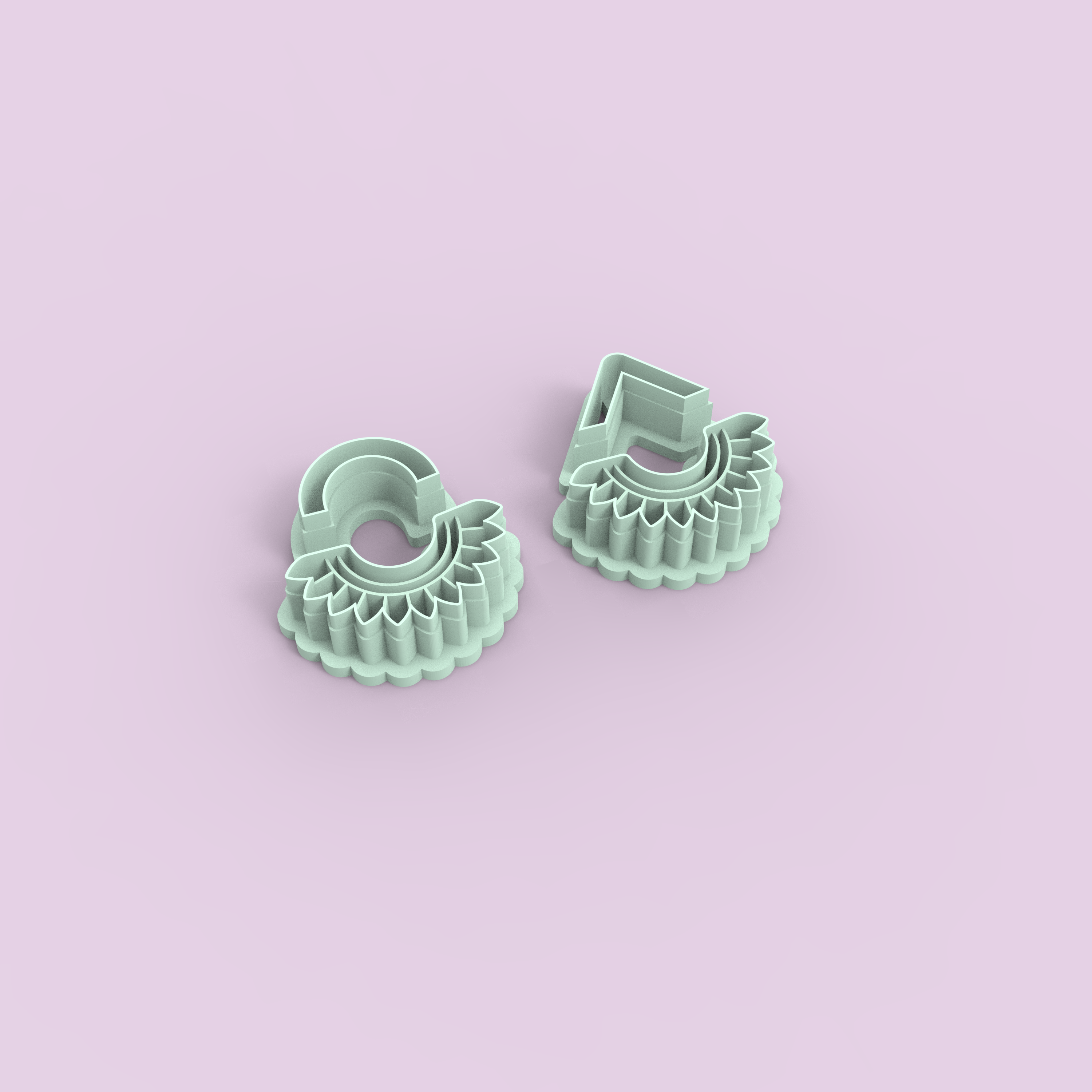 Emporte-pièces géométriques ajourés – lot de 2 cutters pâte polymère – pampilles bijoux DIY – arche douce & pointe élégante – 25 à 40 mm – EP-191 – fabriqué en France