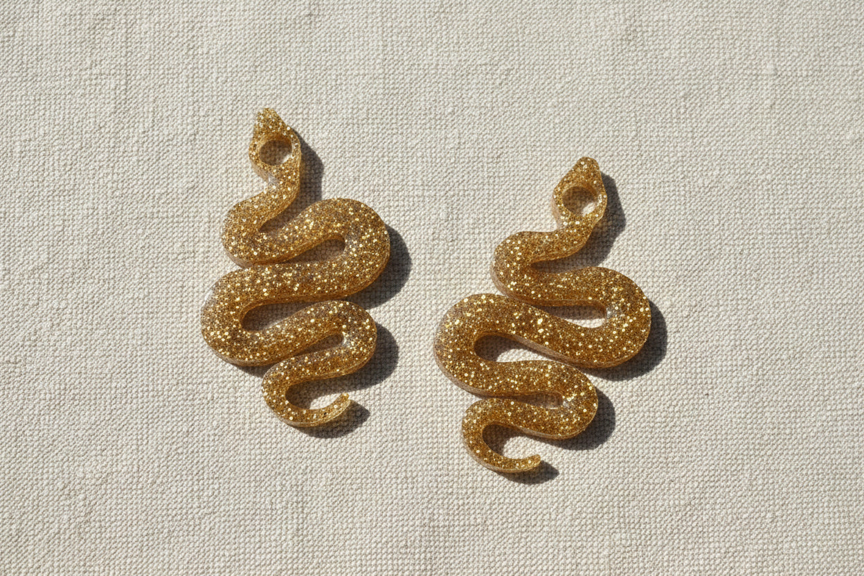 Pampilles Serpent Doré Pailleté