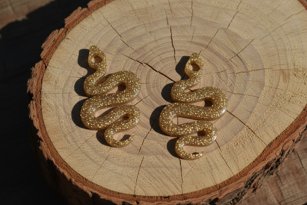 Pampilles Serpent Doré Pailleté