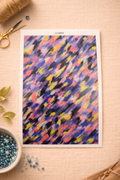 Feuille de transfert motif abstrait coloré – design artistique pour pâte polymère et bijoux DIY. TF09