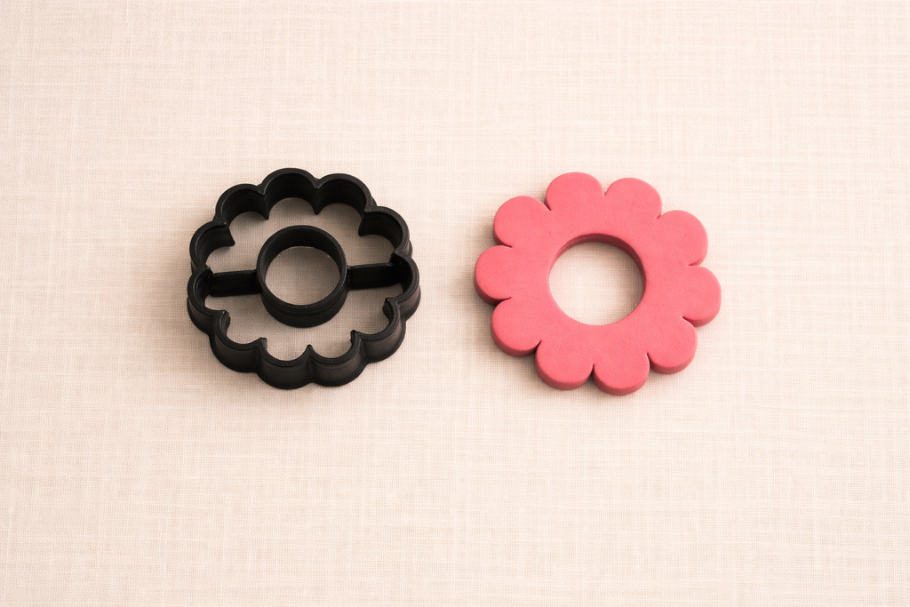 Emporte-pièce fleur ajourée avec centre rond – 20 à 40 mm – outil découpe loisirs créatifs. EP-47