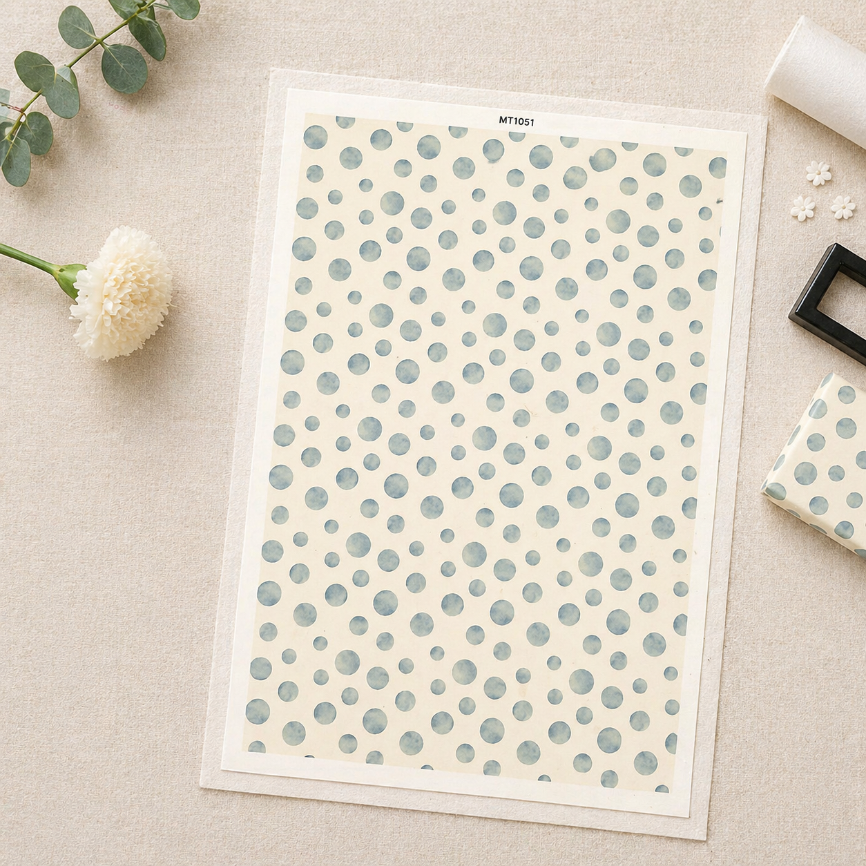 Feuille de transfert tâches bleues pour pâte polymère  – 7,5 x 12 cm – création bijoux DIY. TF73