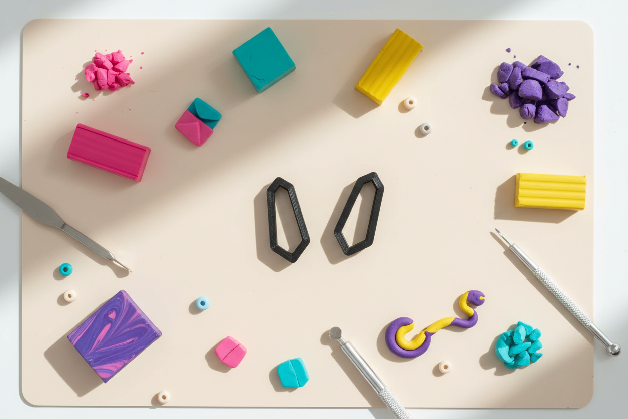 Emporte-pièce losange ajouré 2,5 cm – outil DIY pâte polymère – fabriqué en France