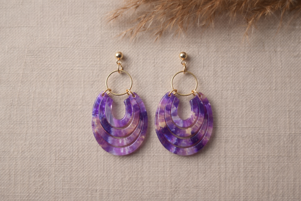 Emporte-pièce pour bijoux – DIY boucles d’oreilles – Forme graphique ajourée éventail – 4,2 cm EP-07
