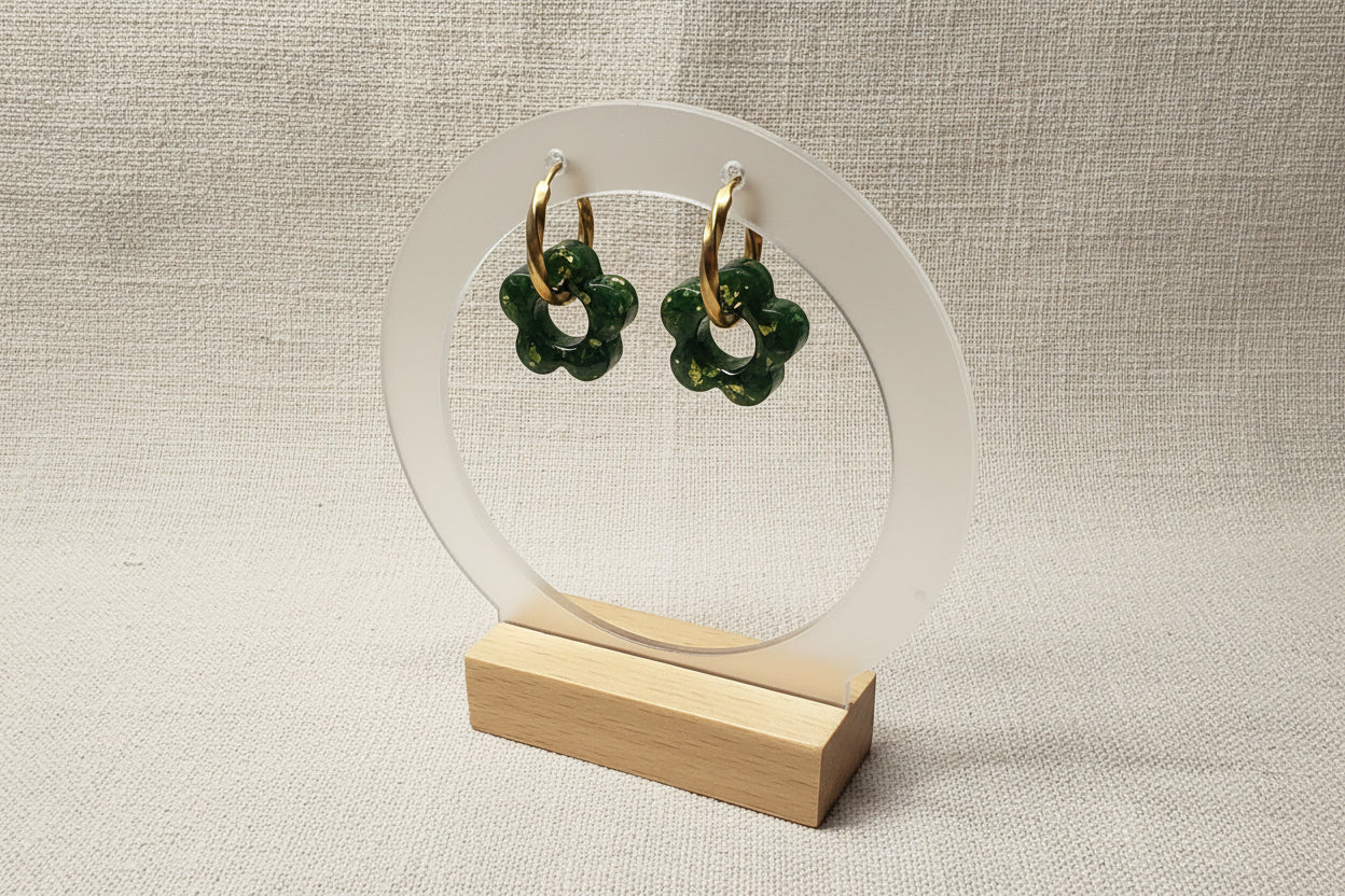 Pampilles Fleur Verte & Dorée